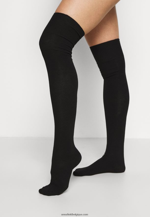 femmes Lot de 2 paires de chaussettes hautes noires Anna FieldNHH26B1159