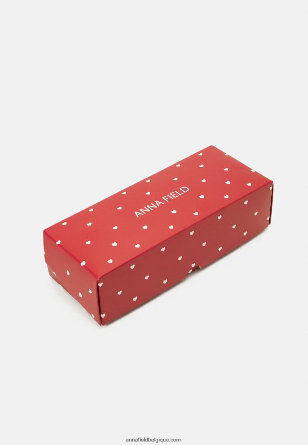 femmes Lot de 5 chaussettes blanc/rouge Anna FieldNHH26B1130