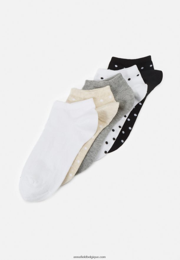 femmes Lot de 5 chaussettes gris/blanc/noir Anna FieldNHH26B1137
