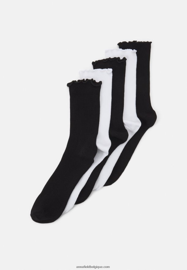 femmes Lot de 5 chaussettes noir/blanc Anna FieldNHH26B1121
