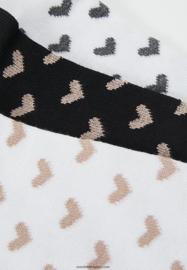 femmes Lot de 8 chaussettes blanc/gris Anna FieldNHH26B1134