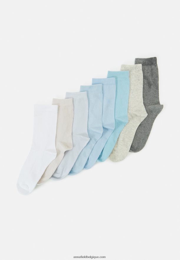 femmes Lot de 8 chaussettes bleu/gris Anna FieldNHH26B1119