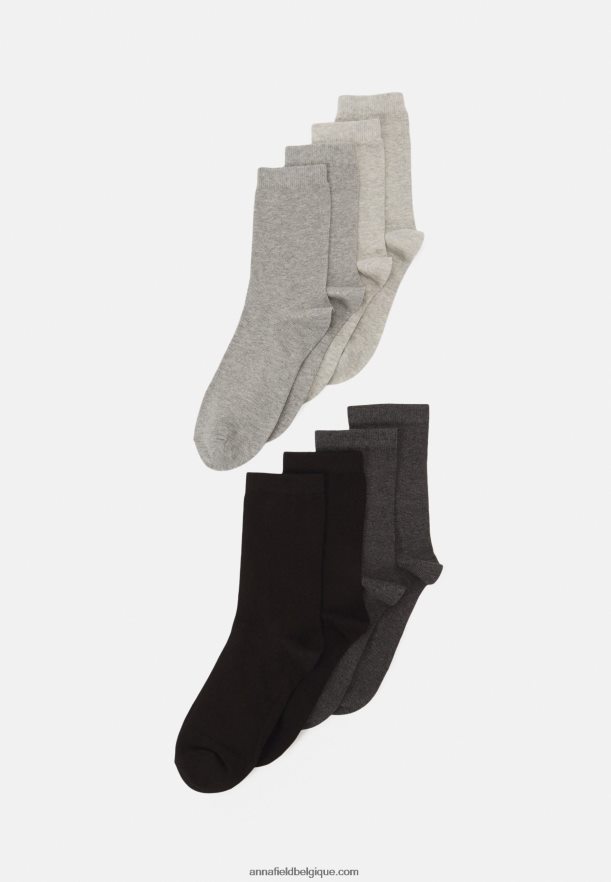 femmes Lot de 8 chaussettes gris, noir Anna FieldNHH26B1126
