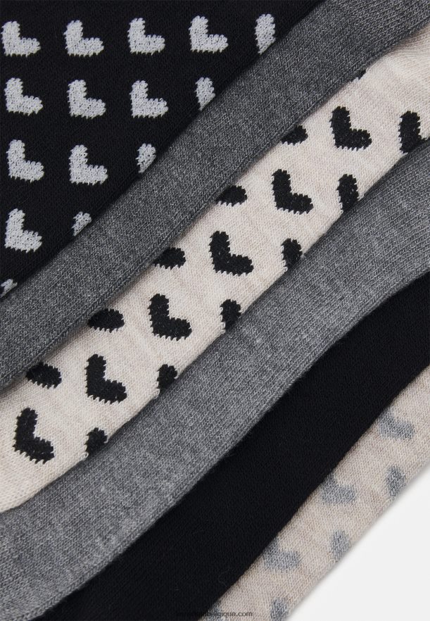 femmes Lot de 8 chaussettes noir/gris Anna FieldNHH26B1138