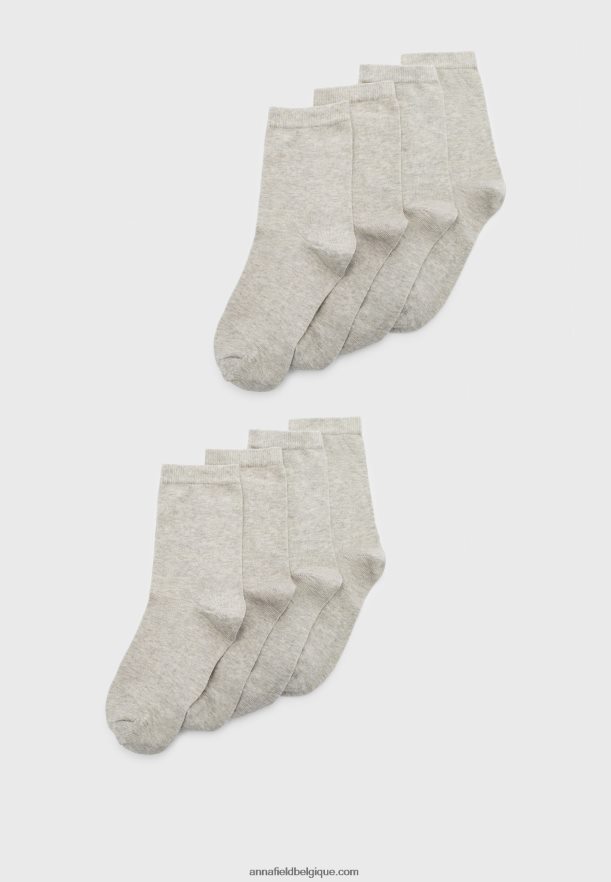 femmes Lot de 8 paires de chaussettes grises Anna FieldNHH26B1141