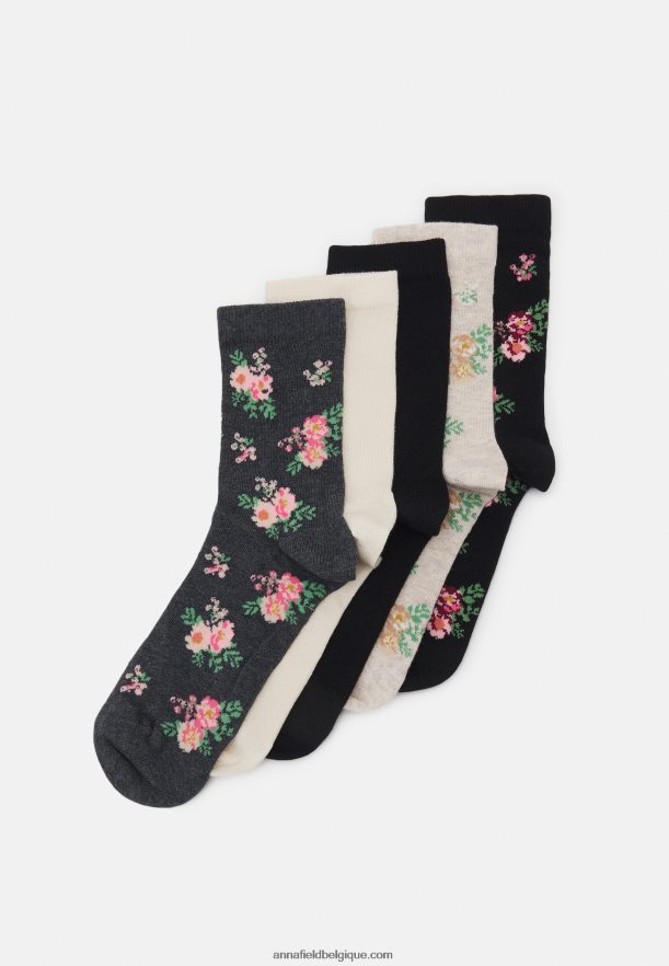 femmes chaussettes noir/beige Anna FieldNHH26B1129