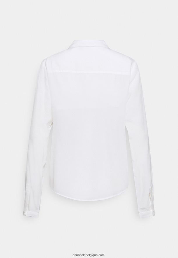 femmes blouse basique avec poche blouse boutonnée blanc cassé Anna FieldNHH26B668