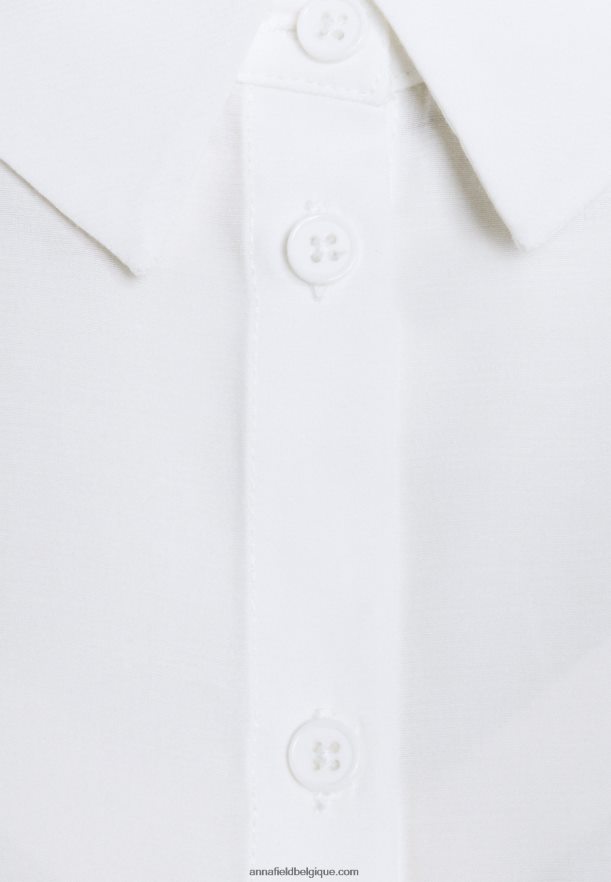 femmes blouse basique avec poche blouse boutonnée blanc cassé Anna FieldNHH26B668