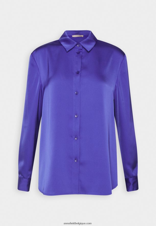 femmes chemisier boutonné bleu foncé Anna FieldNHH26B674