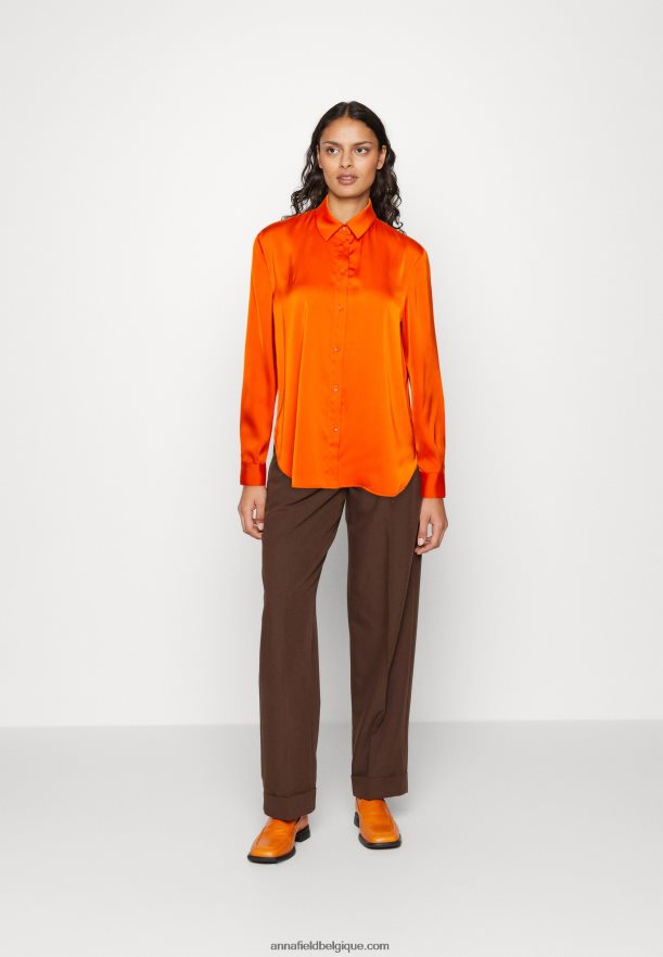 femmes chemisier boutonné orange Anna FieldNHH26B669