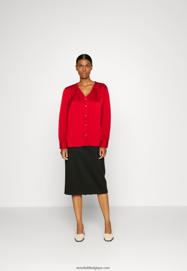 femmes chemisier boutonné rouge Anna FieldNHH26B678