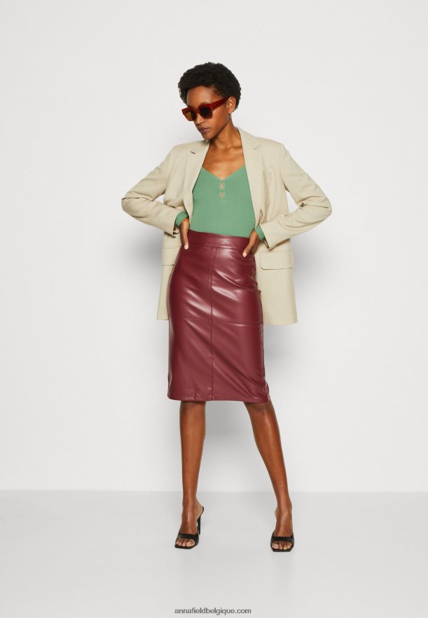femmes jupe crayon bordeaux Anna FieldNHH26B803