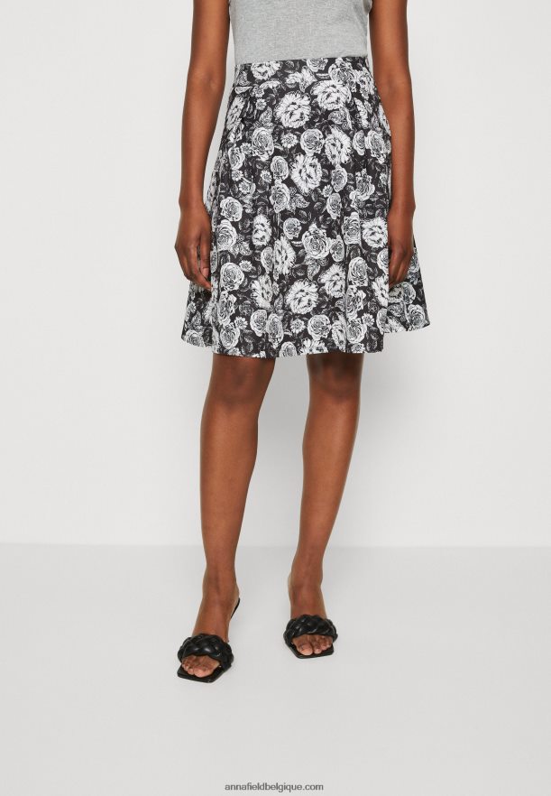 femmes jupe plissée noir/blanc Anna FieldNHH26B777