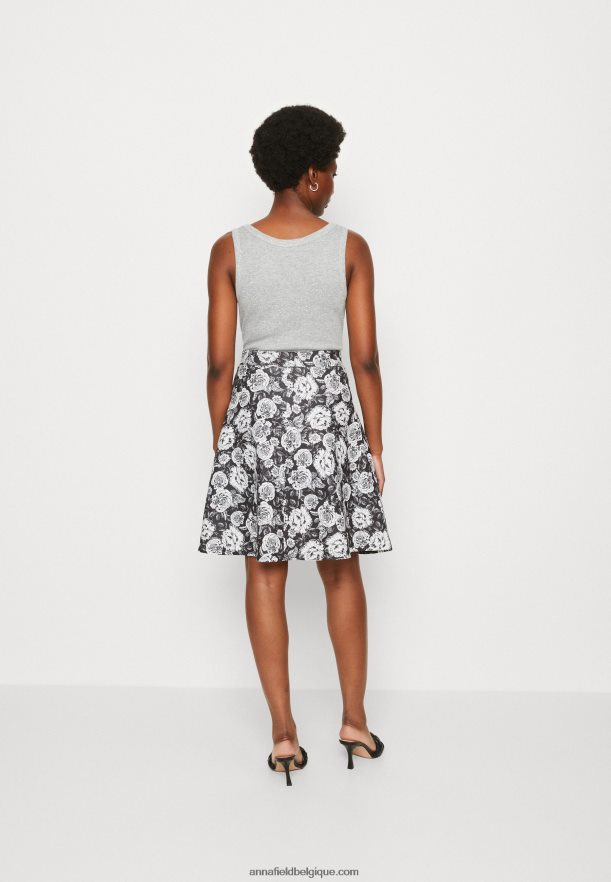 femmes jupe plissée noir/blanc Anna FieldNHH26B777