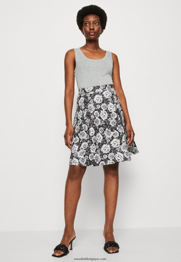 femmes jupe plissée noir/blanc Anna FieldNHH26B777