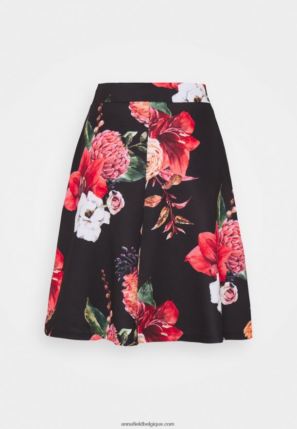 femmes jupe plissée noir/rose Anna FieldNHH26B778