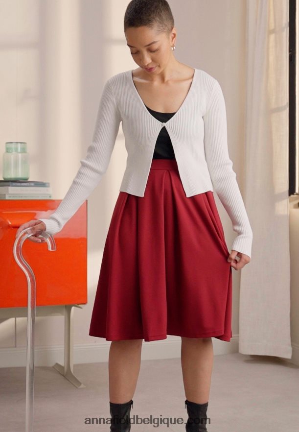 femmes jupe plissée rouge Anna FieldNHH26B780