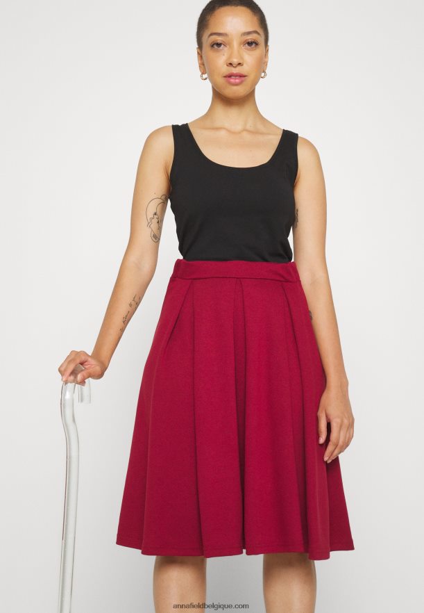 femmes jupe plissée rouge Anna FieldNHH26B780