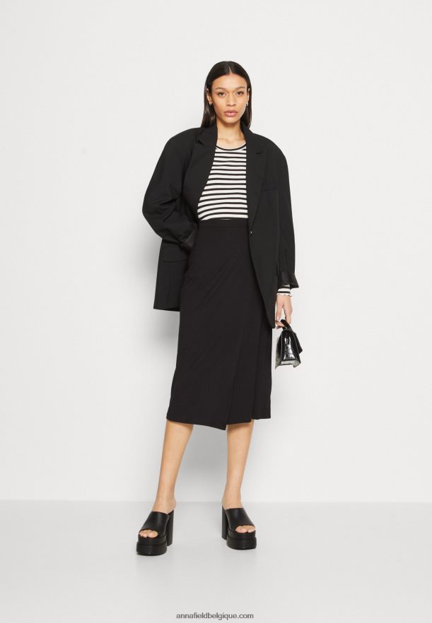 femmes jupe portefeuille noire Anna FieldNHH26B813