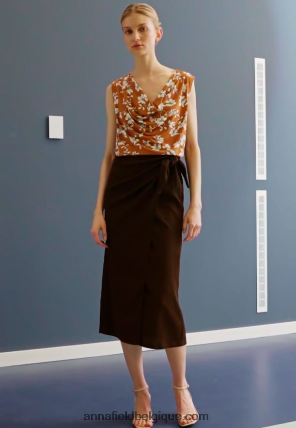 femmes jupe trapèze marron Anna FieldNHH26B781