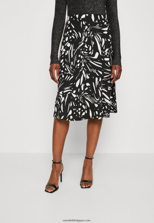 femmes jupe trapèze noir/blanc Anna FieldNHH26B788