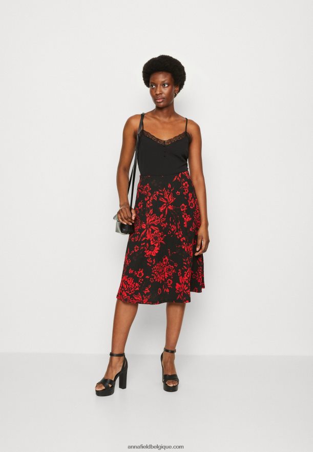 femmes jupe trapèze rouge/noir Anna FieldNHH26B784