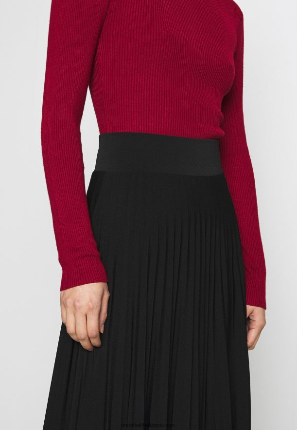 femmes plisse jupe trapèze midi jupe trapèze noir Anna FieldNHH26B782