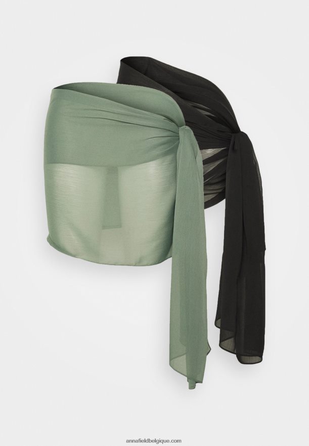 femmes Lot de 2 accessoires de plage kaki/noir Anna FieldNHH26B750