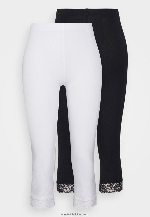 femmes Lot de 2 pantalons leggings noir/blanc Anna FieldNHH26B661