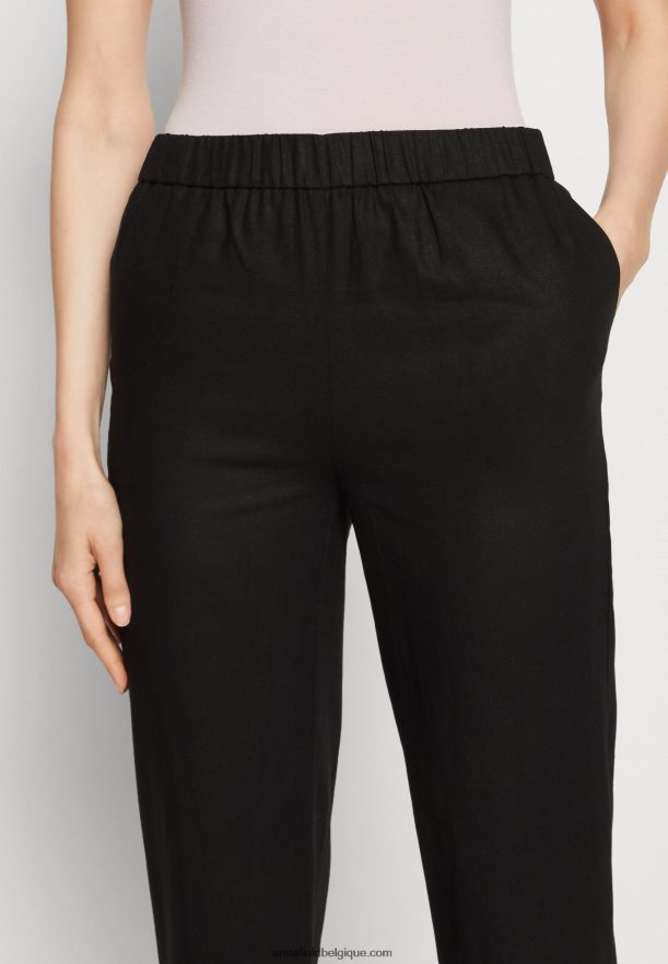 femmes pantalon en mélange de lin noir Anna FieldNHH26B611