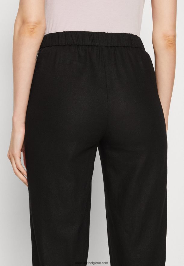 femmes pantalon en mélange de lin noir Anna FieldNHH26B611