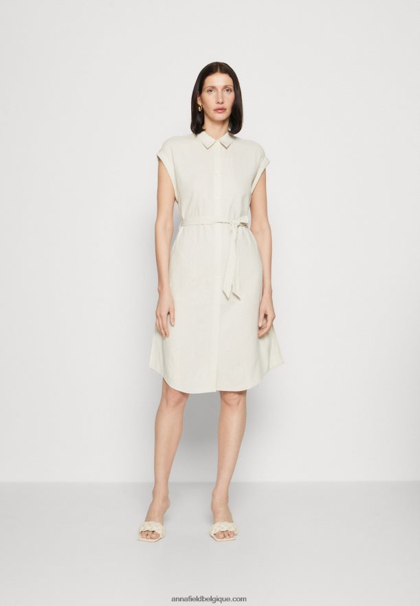 femmes robe chemise beige Anna FieldNHH26B82