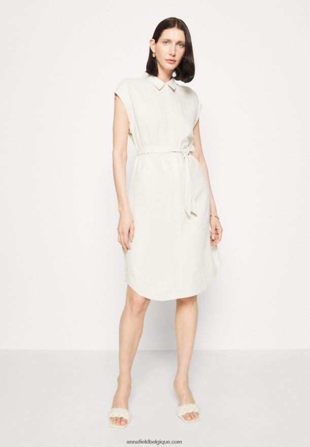 femmes robe chemise beige Anna FieldNHH26B82