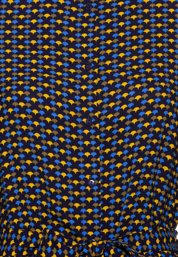 femmes robe chemise bleu/jaune Anna FieldNHH26B81