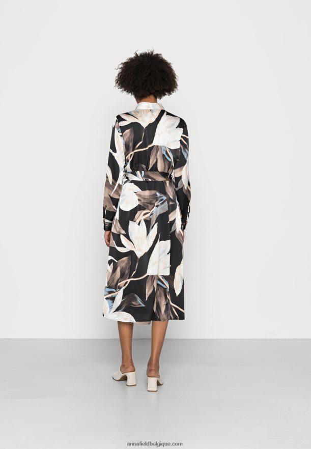 femmes robe chemise noire/multicolore Anna FieldNHH26B93