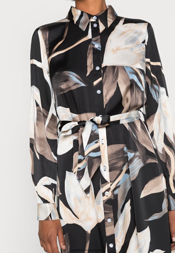 femmes robe chemise noire/multicolore Anna FieldNHH26B93