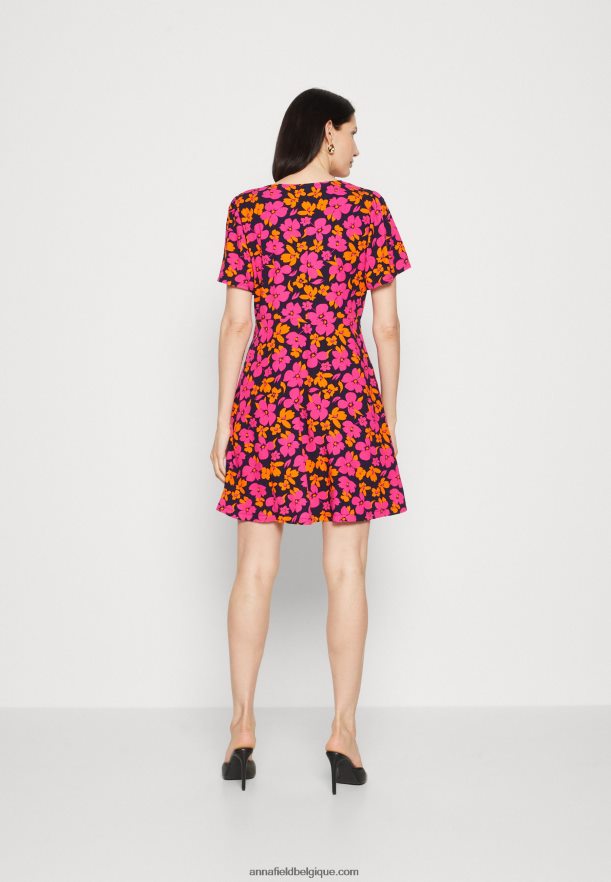 femmes robe chemise rose/orange Anna FieldNHH26B90