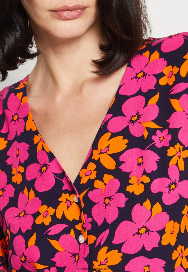 femmes robe chemise rose/orange Anna FieldNHH26B90