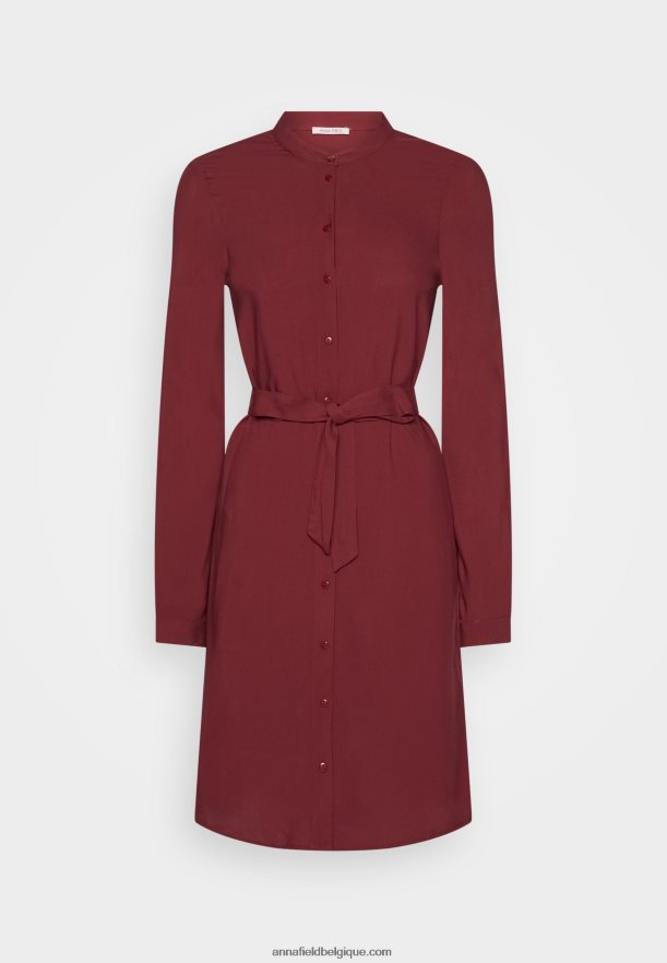 femmes robe chemise rouge foncé Anna FieldNHH26B84
