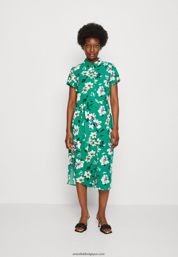 femmes robe chemise vert/rose Anna FieldNHH26B89