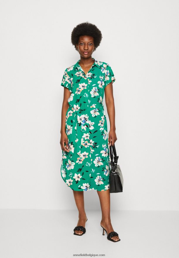femmes robe chemise vert/rose Anna FieldNHH26B89