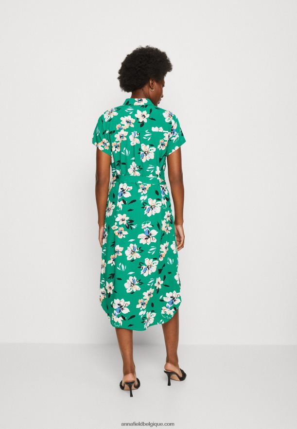 femmes robe chemise vert/rose Anna FieldNHH26B89