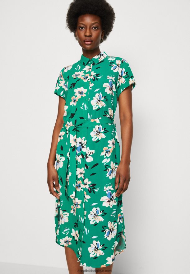 femmes robe chemise vert/rose Anna FieldNHH26B89