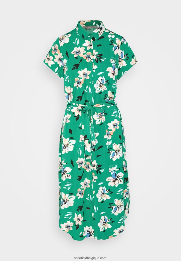 femmes robe chemise vert/rose Anna FieldNHH26B89