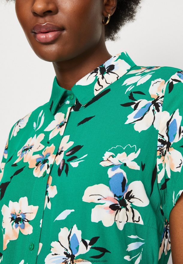 femmes robe chemise vert/rose Anna FieldNHH26B89