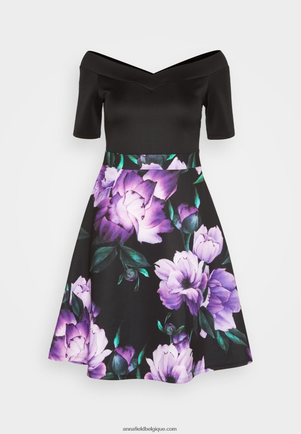 femmes robe de cocktail robe de soirée noir/violet Anna FieldNHH26B71