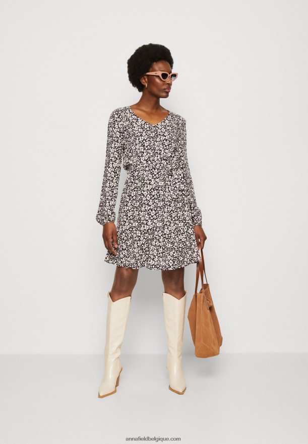 femmes robe de jour noir/blanc Anna FieldNHH26B25