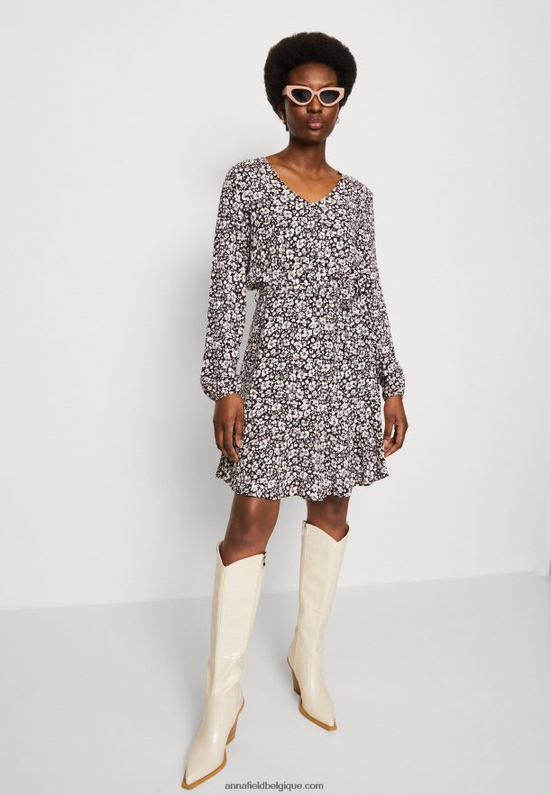 femmes robe de jour noir/blanc Anna FieldNHH26B25