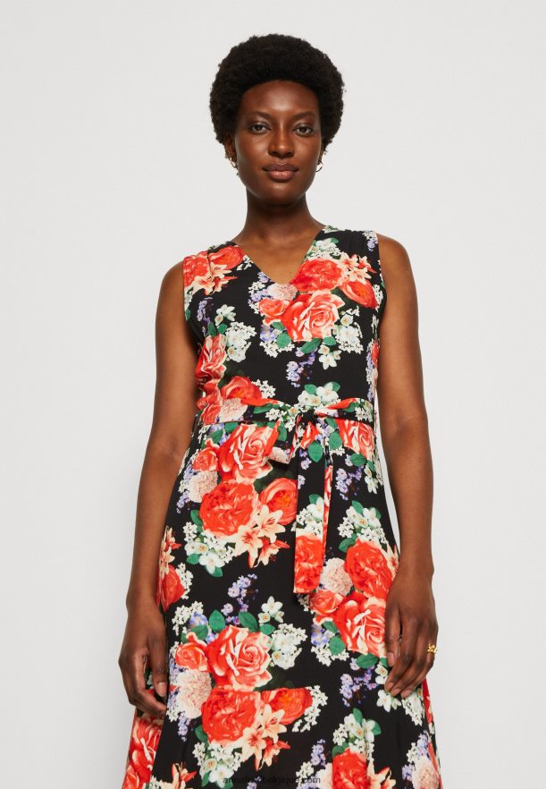 femmes robe de jour noir/rouge Anna FieldNHH26B17