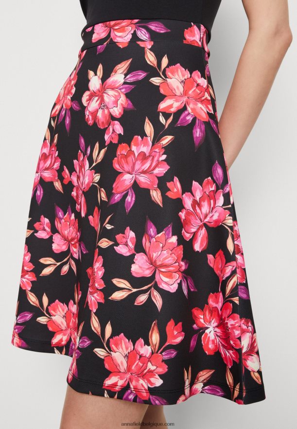 femmes robe de jour noir/rouge/violet Anna FieldNHH26B11